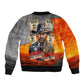 Bass Reeves Sleeve Zip Bomber Jacket Vintage Black Cowboy Old West Lawman