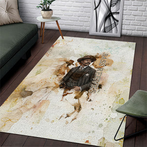 Bass Reeves Spirit Frontier Legend Area Rug African American Marshal Horse Riding Western Watercolor