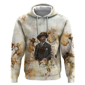Bass Reeves Spirit Frontier Legend Hoodie African American Marshal Horse Riding Western Watercolor