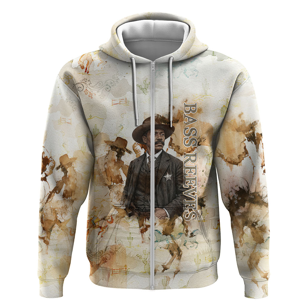 Bass Reeves Spirit Frontier Legend Hoodie African American Marshal Horse Riding Western Watercolor