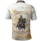 Bass Reeves Spirit Frontier Legend Polo Shirt African American Marshal Horse Riding Western Watercolor