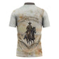 Bass Reeves Spirit Frontier Legend Zipper Polo Shirt African American Marshal Horse Riding Western Watercolor