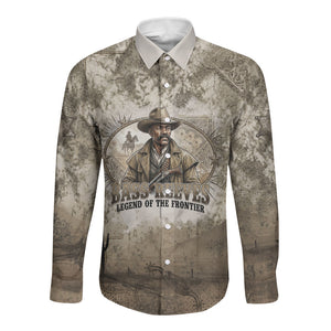 Bass Reeves Legend Black Cowboy Long Sleeve Button Shirt Western Legend Vintage - Legend Of The Frontier