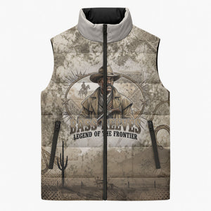 Bass Reeves Legend Black Cowboy Sleeveless Puffer Jacket Western Legend Vintage - Legend Of The Frontier