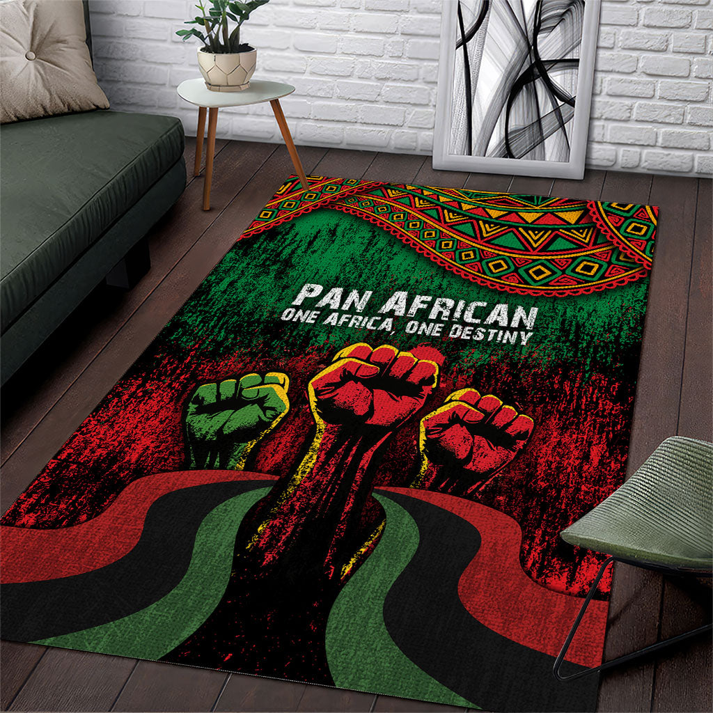 Pan African One Africa One Destiny Raised Fists Map Area Rug African Vintage Grunge Heritage Unity