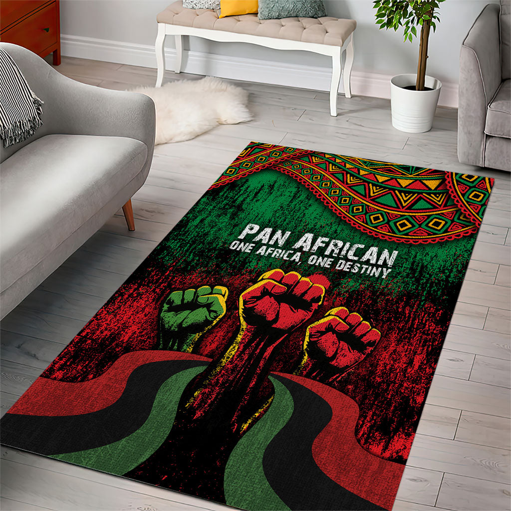 Pan African One Africa One Destiny Raised Fists Map Area Rug African Vintage Grunge Heritage Unity