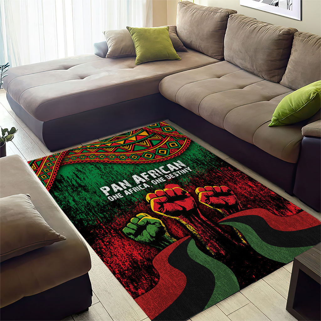 Pan African One Africa One Destiny Raised Fists Map Area Rug African Vintage Grunge Heritage Unity