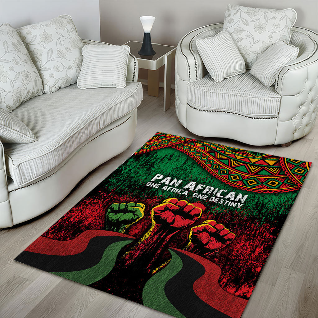 Pan African One Africa One Destiny Raised Fists Map Area Rug African Vintage Grunge Heritage Unity