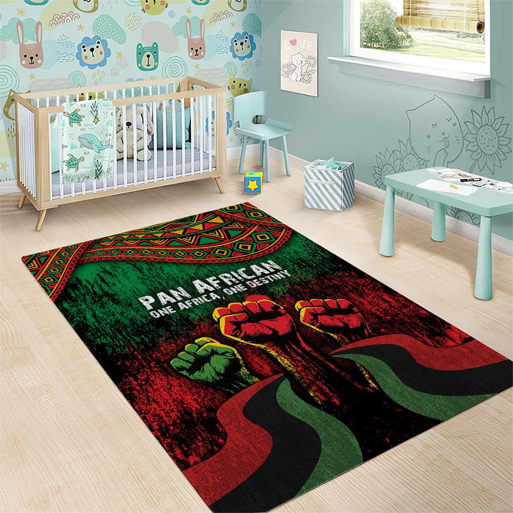 Pan African One Africa One Destiny Raised Fists Map Area Rug African Vintage Grunge Heritage Unity
