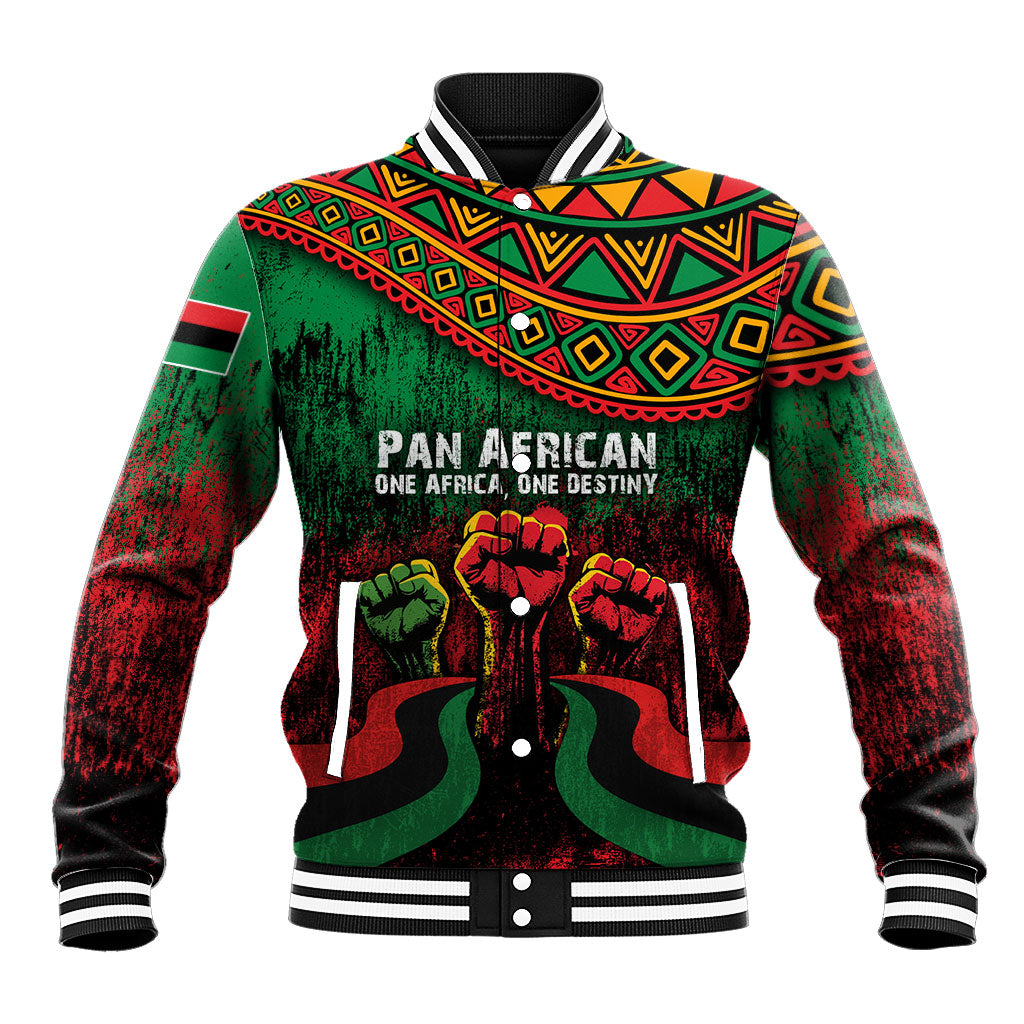 Pan African One Africa One Destiny Raised Fists Map Baseball Jacket African Vintage Grunge Heritage Unity