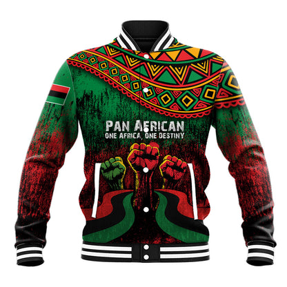 Pan African One Africa One Destiny Raised Fists Map Baseball Jacket African Vintage Grunge Heritage Unity