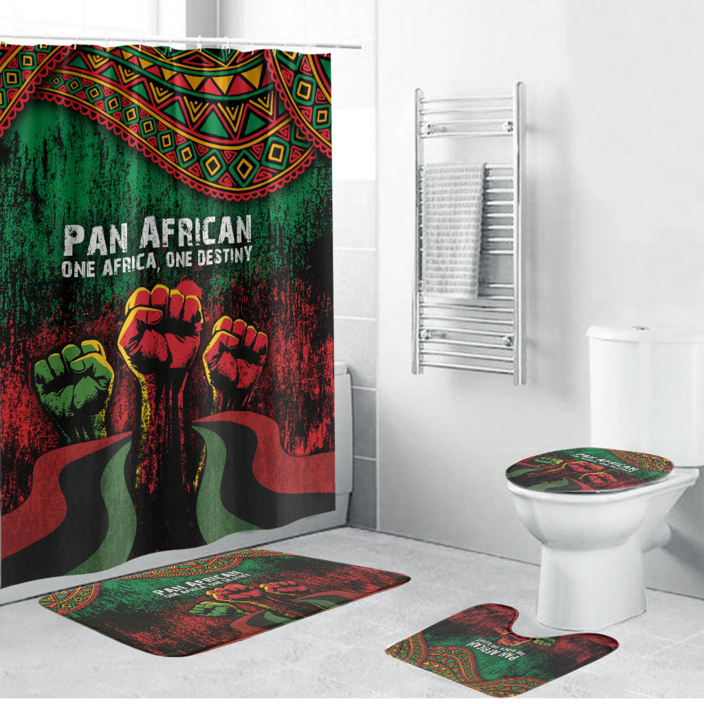 Pan African One Africa One Destiny Raised Fists Map Bathroom Set African Vintage Grunge Heritage Unity