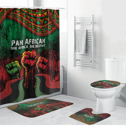 Pan African One Africa One Destiny Raised Fists Map Bathroom Set African Vintage Grunge Heritage Unity