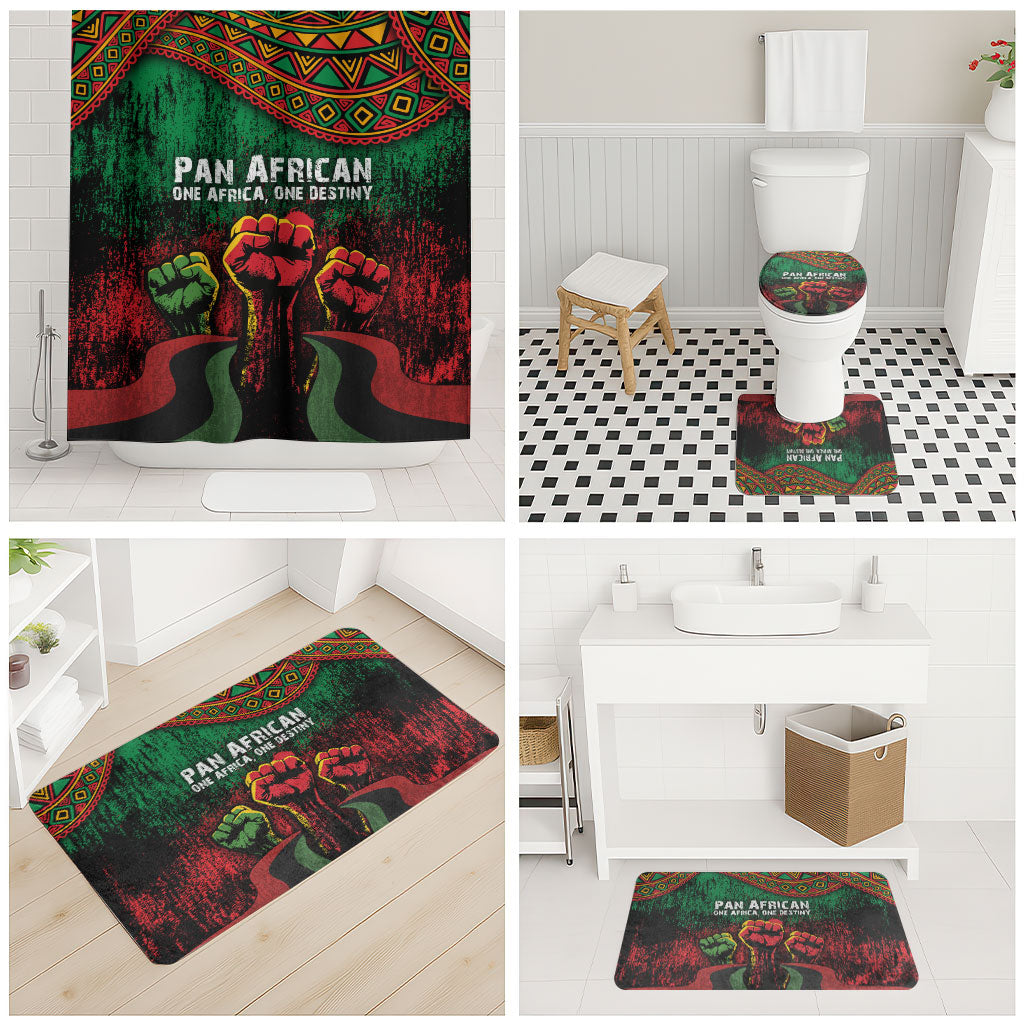 Pan African One Africa One Destiny Raised Fists Map Bathroom Set African Vintage Grunge Heritage Unity