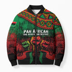 Pan African One Africa One Destiny Raised Fists Map Bomber Puffer Jacket African Vintage Grunge Heritage Unity