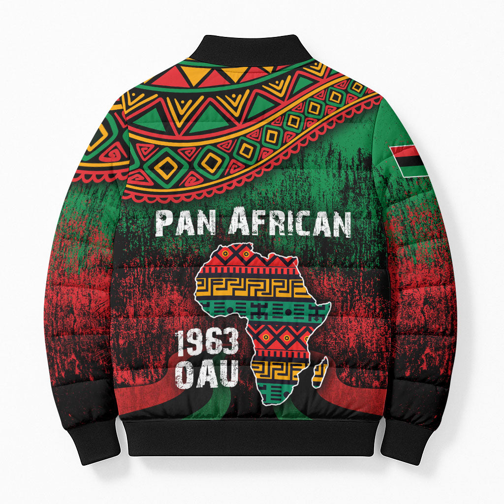 Pan African One Africa One Destiny Raised Fists Map Bomber Puffer Jacket African Vintage Grunge Heritage Unity
