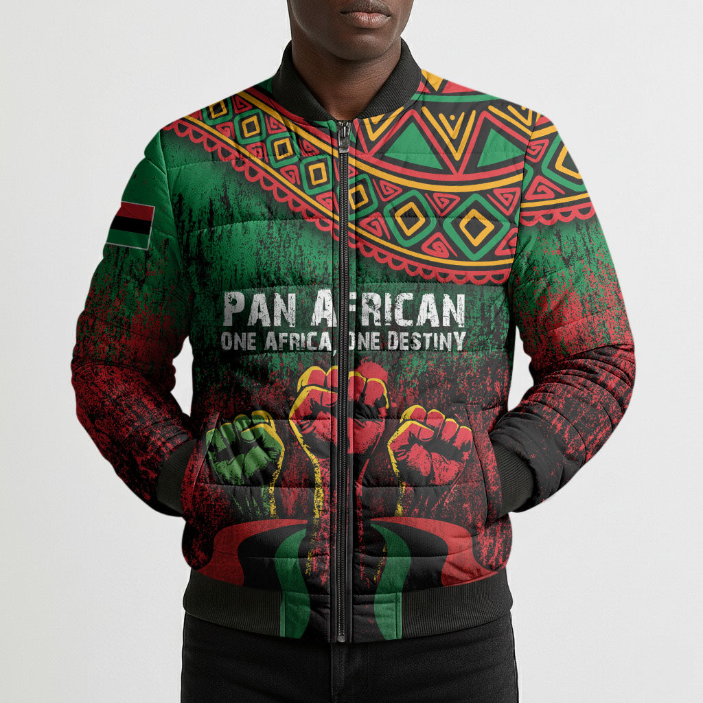 Pan African One Africa One Destiny Raised Fists Map Bomber Puffer Jacket African Vintage Grunge Heritage Unity