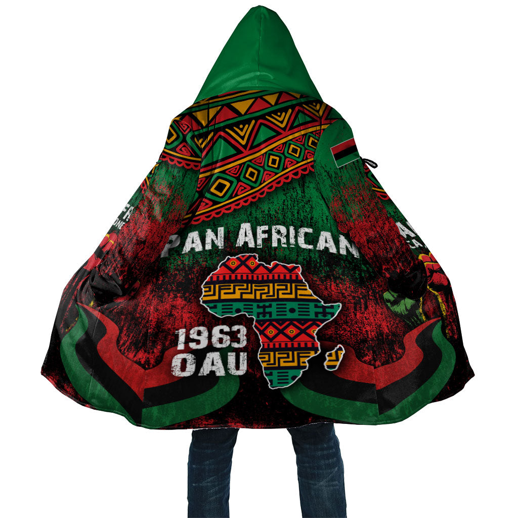 Pan African One Africa One Destiny Raised Fists Map Cloak African Vintage Grunge Heritage Unity