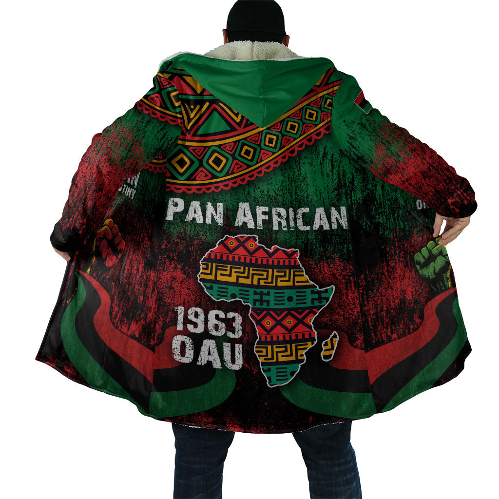 Pan African One Africa One Destiny Raised Fists Map Cloak African Vintage Grunge Heritage Unity