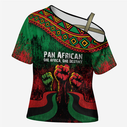 Pan African One Africa One Destiny Raised Fists Map Cross Shoulder Shirt African Vintage Grunge Heritage Unity