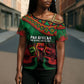 Pan African One Africa One Destiny Raised Fists Map Cross Shoulder Shirt African Vintage Grunge Heritage Unity