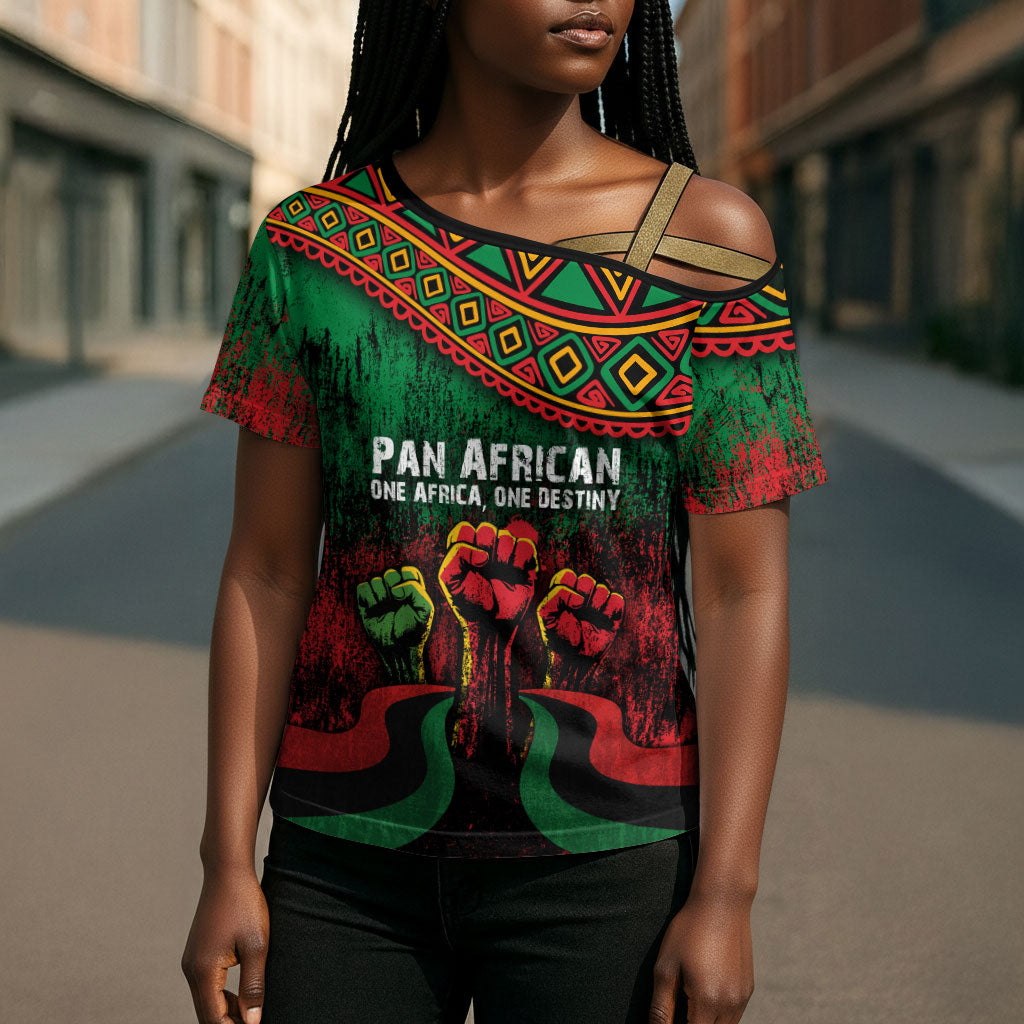 Pan African One Africa One Destiny Raised Fists Map Cross Shoulder Shirt African Vintage Grunge Heritage Unity