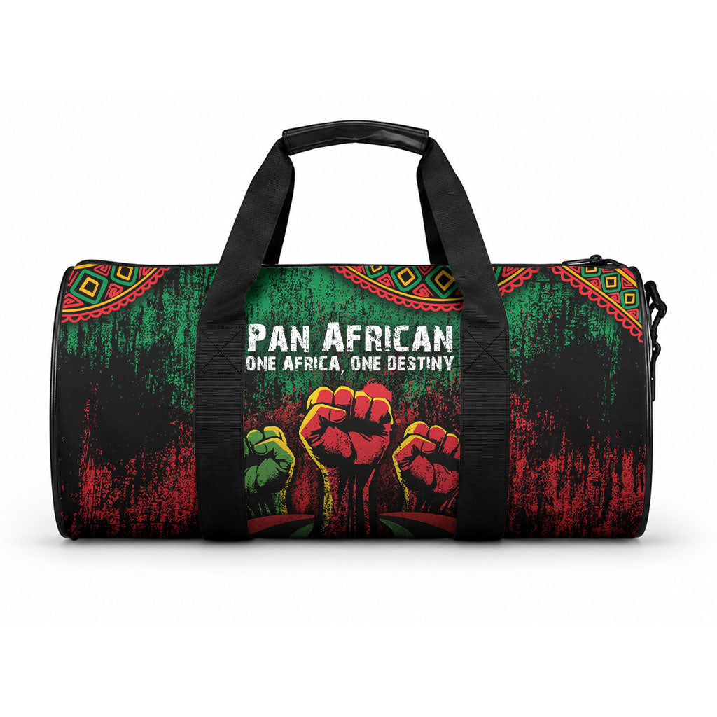 Pan African One Africa One Destiny Raised Fists Map Duffle Bag African Vintage Grunge Heritage Unity