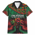 Pan African One Africa One Destiny Raised Fists Map Hawaiian Shirt African Vintage Grunge Heritage Unity