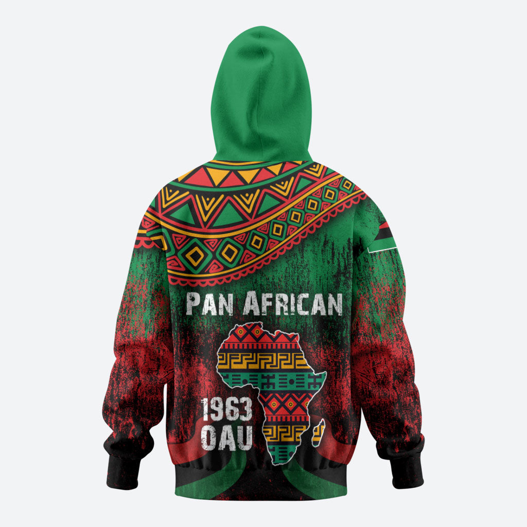 Pan African One Africa One Destiny Raised Fists Map Hoodie African Vintage Grunge Heritage Unity