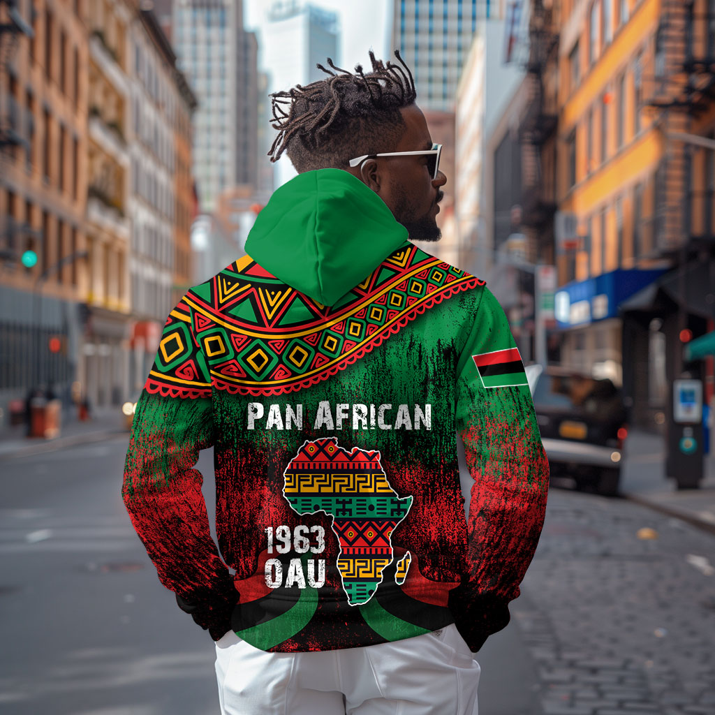 Pan African One Africa One Destiny Raised Fists Map Hoodie African Vintage Grunge Heritage Unity