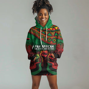 Pan African One Africa One Destiny Raised Fists Map Hoodie Dress African Vintage Grunge Heritage Unity