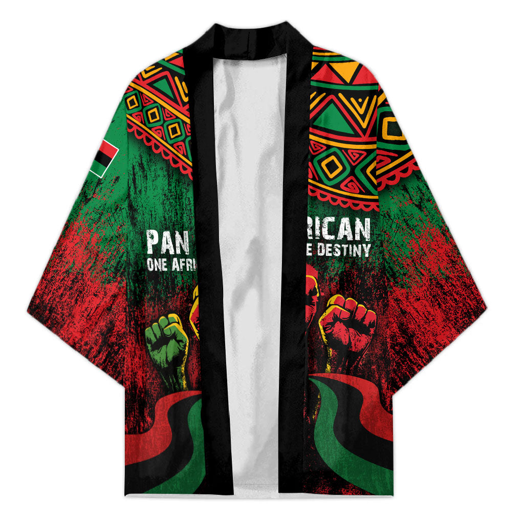 Pan African One Africa One Destiny Raised Fists Map Kimono African Vintage Grunge Heritage Unity