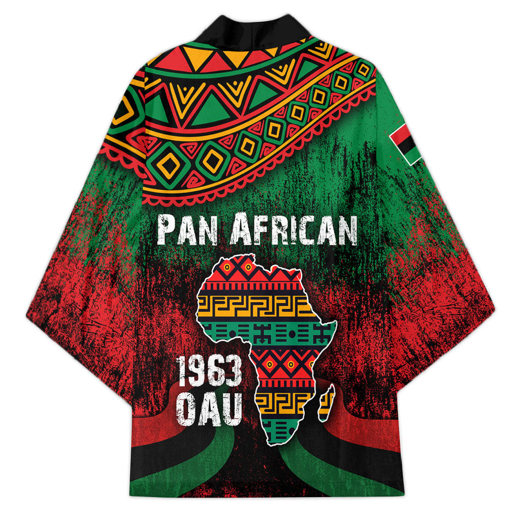 Pan African One Africa One Destiny Raised Fists Map Kimono African Vintage Grunge Heritage Unity
