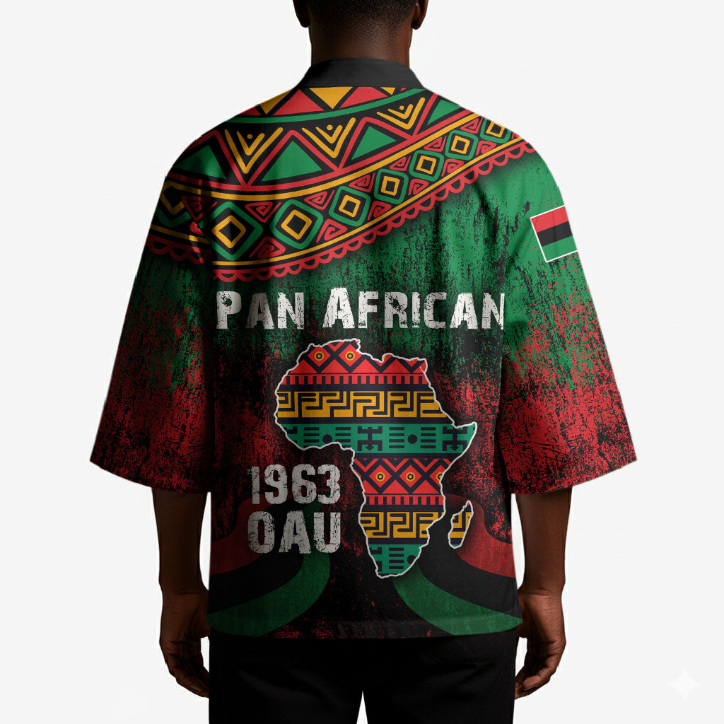 Pan African One Africa One Destiny Raised Fists Map Kimono African Vintage Grunge Heritage Unity