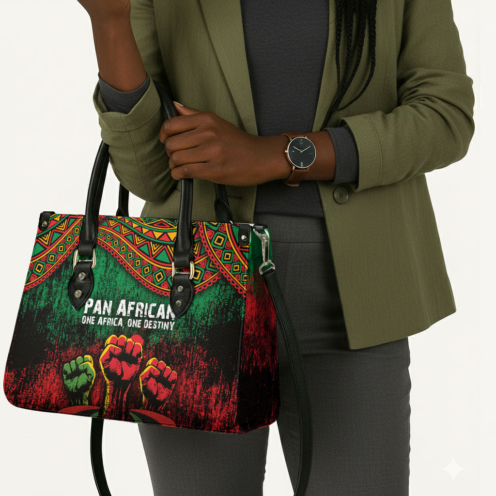 Pan African One Africa One Destiny Raised Fists Map Leather Bag African Vintage Grunge Heritage Unity