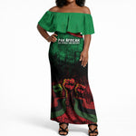Pan African One Africa One Destiny Raised Fists Map Off Shoulder Maxi Dress African Vintage Grunge Heritage Unity