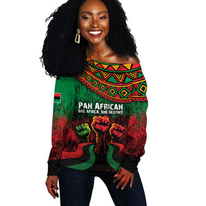 Pan African One Africa One Destiny Raised Fists Map Off Shoulder Sweater African Vintage Grunge Heritage Unity