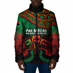 Pan African One Africa One Destiny Raised Fists Map Padded Jacket African Vintage Grunge Heritage Unity