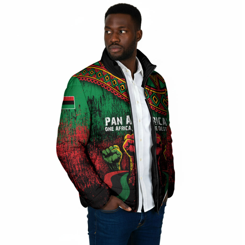 Pan African One Africa One Destiny Raised Fists Map Padded Jacket African Vintage Grunge Heritage Unity