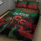 Pan African One Africa One Destiny Raised Fists Map Quilt Bed Set African Vintage Grunge Heritage Unity