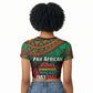 Pan African One Africa One Destiny Raised Fists Map Raglan Cropped T shirt African Vintage Grunge Heritage Unity