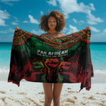 Pan African One Africa One Destiny Raised Fists Map Sarong African Vintage Grunge Heritage Unity