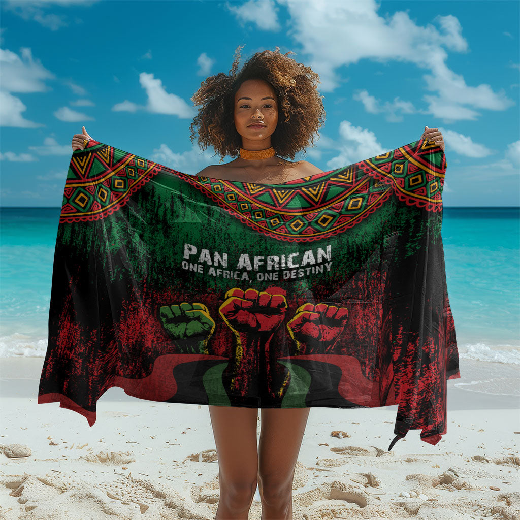 Pan African One Africa One Destiny Raised Fists Map Sarong African Vintage Grunge Heritage Unity