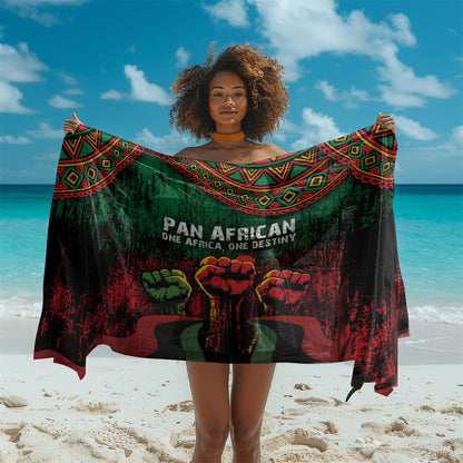 Pan African One Africa One Destiny Raised Fists Map Sarong African Vintage Grunge Heritage Unity