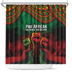 Pan African One Africa One Destiny Raised Fists Map Shower Curtain African Vintage Grunge Heritage Unity