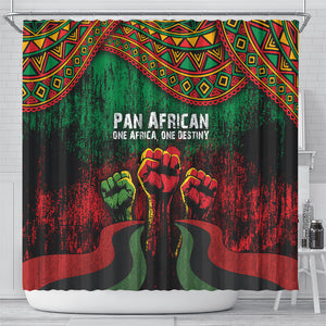 Pan African One Africa One Destiny Raised Fists Map Shower Curtain African Vintage Grunge Heritage Unity
