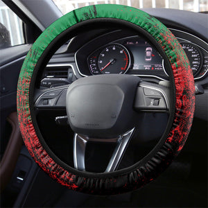 Pan African One Africa One Destiny Raised Fists Map Steering Wheel Cover African Vintage Grunge Heritage Unity