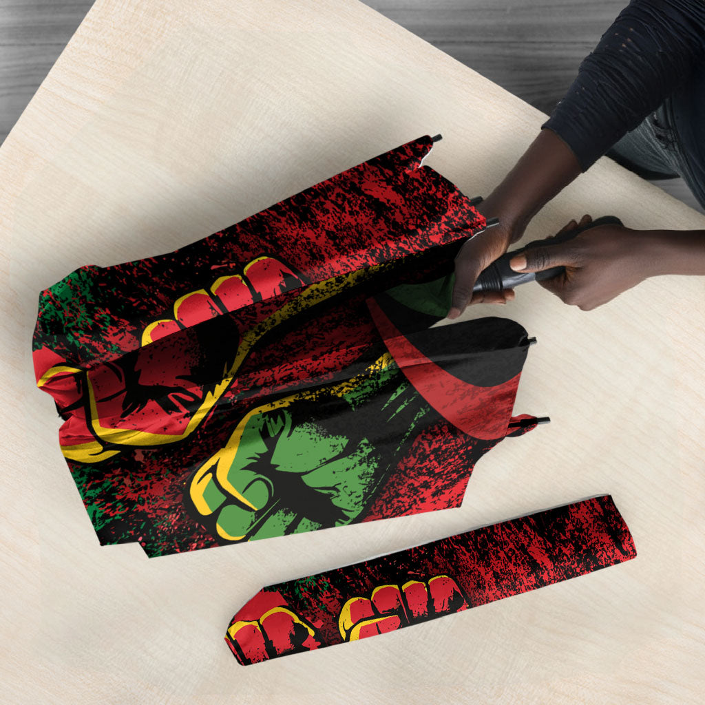 Pan African One Africa One Destiny Raised Fists Map Umbrella African Vintage Grunge Heritage Unity