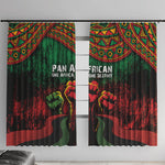 Pan African One Africa One Destiny Raised Fists Map Window Curtain African Vintage Grunge Heritage Unity