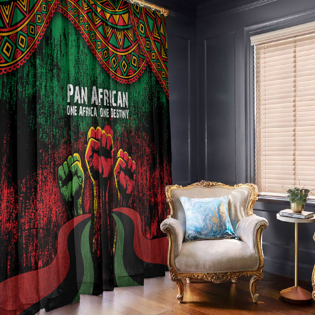 Pan African One Africa One Destiny Raised Fists Map Window Curtain African Vintage Grunge Heritage Unity